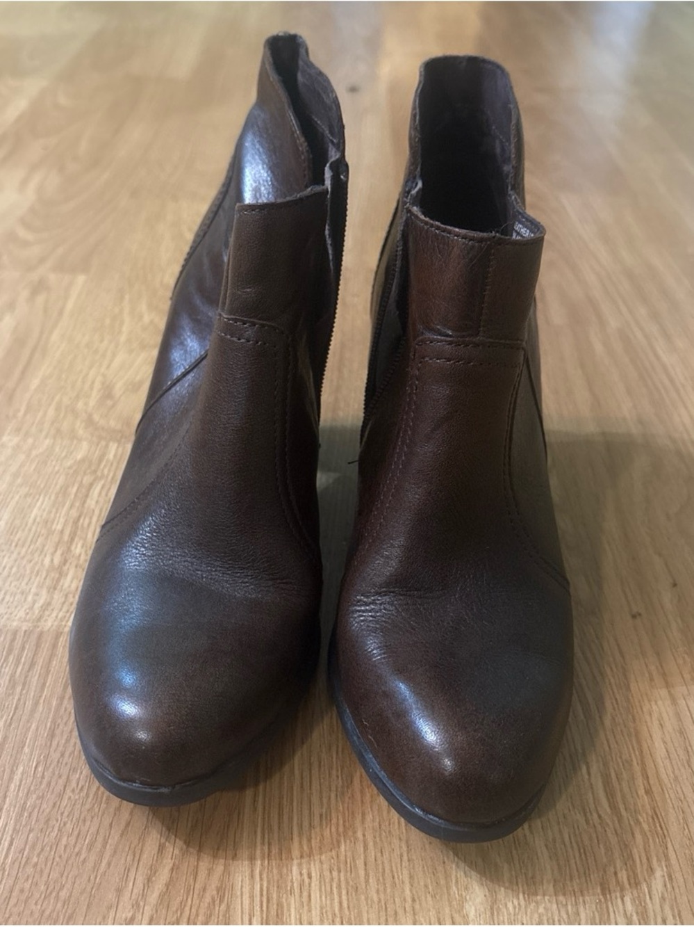 Born Dark Brown Leather Ankle Booties